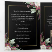 Programme de cérémonie de rondelle en fleur noire (Intérieur en premier)