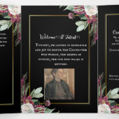 Programme de cérémonie de rondelle en fleur noire (Intérieur au milieu)