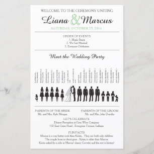 Programme de cérémonie de silhouettes simples