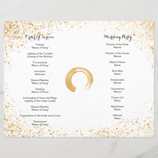 Programme de cérémonie de Spray Gold Leaf (Dos)