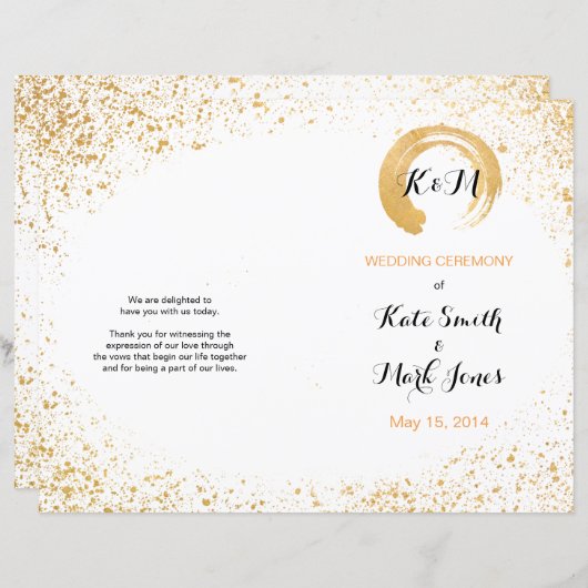 Programme de cérémonie de Spray Gold Leaf (Devant / Derrière)