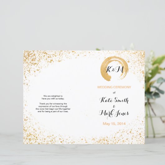 Programme de cérémonie de Spray Gold Leaf (Debout devant)