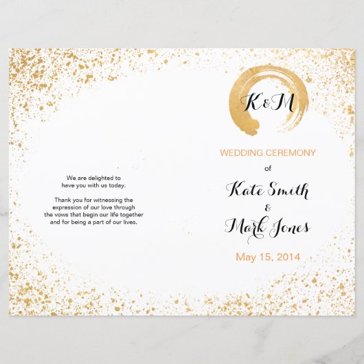 Programme de cérémonie de Spray Gold Leaf (Devant)