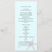 Programme de cérémonie de Starfish Pale Blue Tall  (Dos)