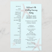 Programme de cérémonie de Starfish Pale Blue Tall  (Devant / Derrière)