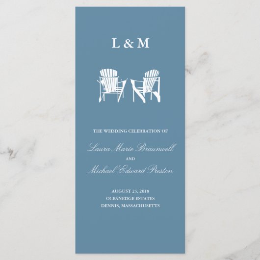 Programme de cérémonie des chaires Ocean Blue Adir (Devant)