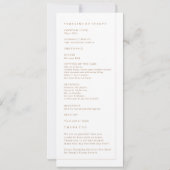 Programme de cérémonie des mariages (Dos)