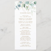 Programme de cérémonie des Mariages botaniques d'o (Dos)