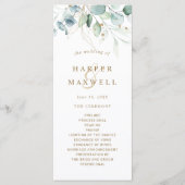 Programme de cérémonie des Mariages botaniques d'o (Devant)