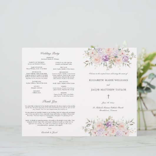 Programme de cérémonie des Mariages catholiques de (Debout devant)