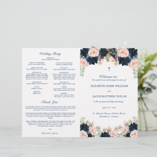 Programme de cérémonie des Mariages catholiques de (Debout devant)