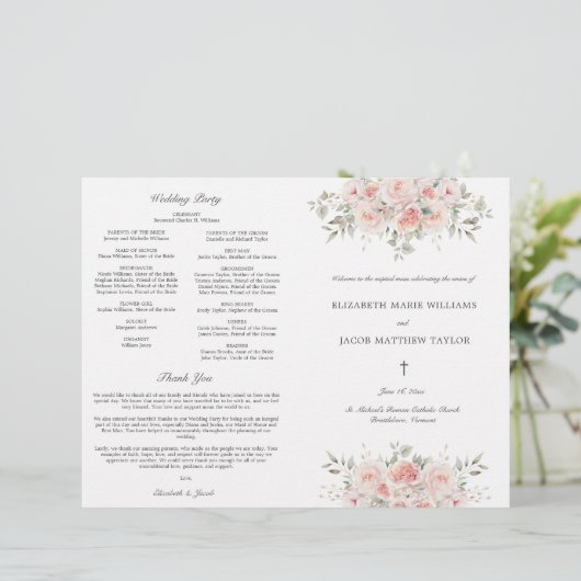 Programme de Cérémonie des Mariages catholiques ro (Debout devant)