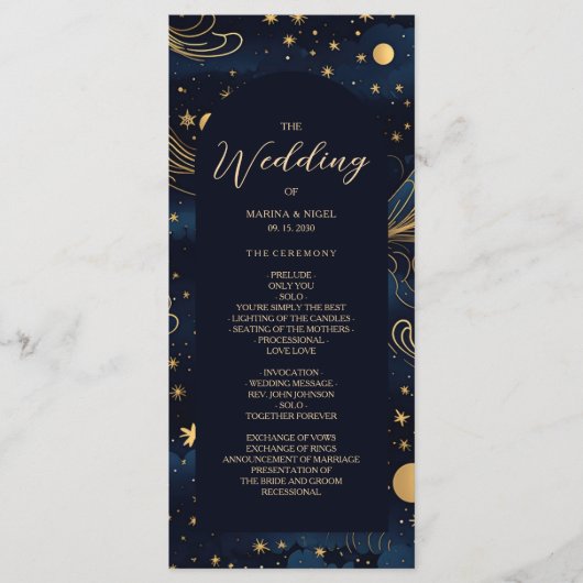 Programme de cérémonie des Mariages célestes de Bo (Devant)