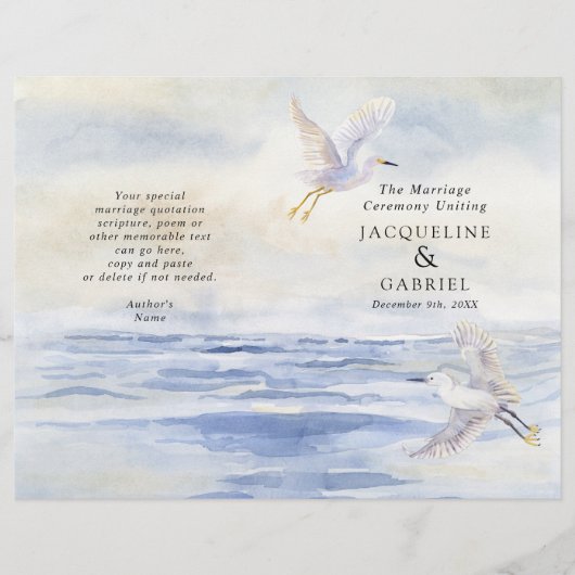 Programme de cérémonie des Mariages d'aquarelle Oc (Devant)