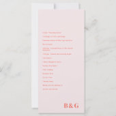 Programme de cérémonie des Mariages de Belmont (Dos)