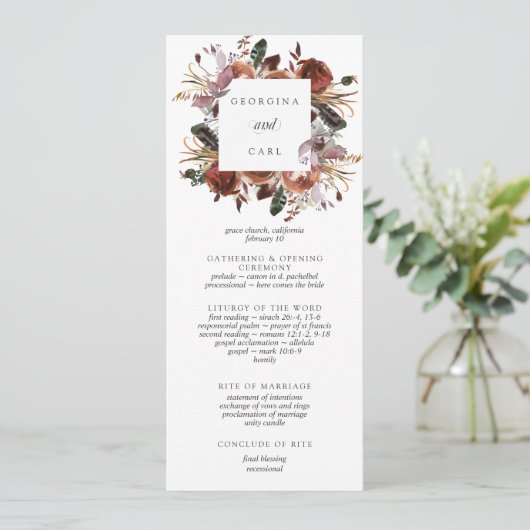 Programme de cérémonie des Mariages de Butterum & (Debout devant)