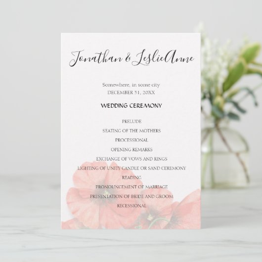 Programme de cérémonie des Mariages de fleurs de p (Debout devant)