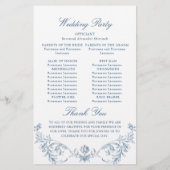 Programme de cérémonie des Mariages de grâce de l' (Dos)