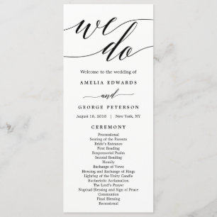 Programme de cérémonie des Mariages de la COULEUR 