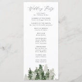 Programme de cérémonie des Mariages de la forêt de (Dos)