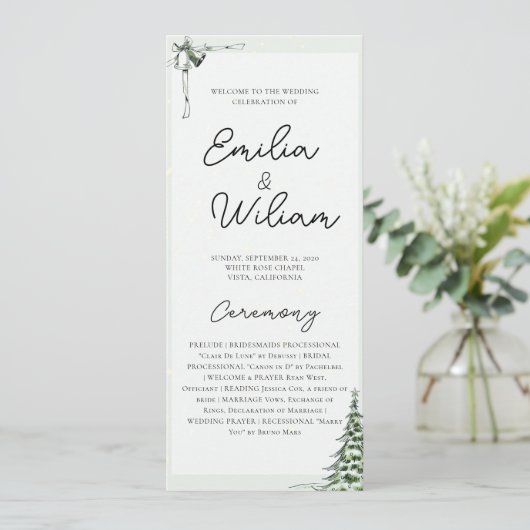 Programme de cérémonie des Mariages de Noël (Debout devant)