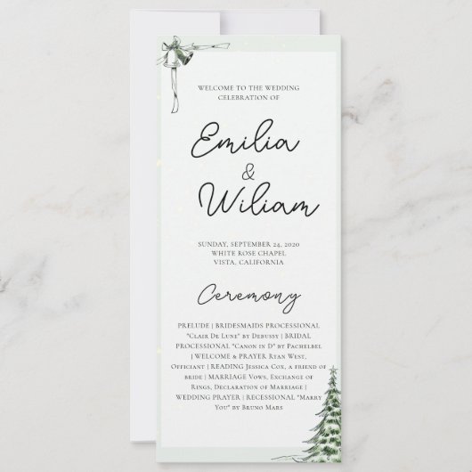 Programme de cérémonie des Mariages de Noël (Devant)