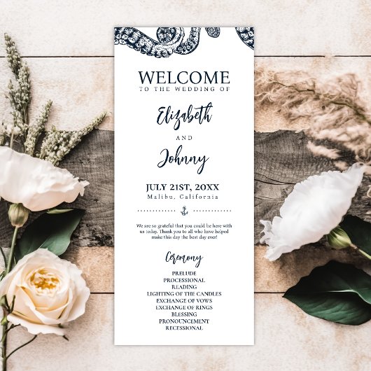 Programme de cérémonie des Mariages de pieuvre mar