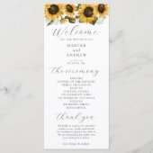 Programme de cérémonie des Mariages de tournesols (Devant)