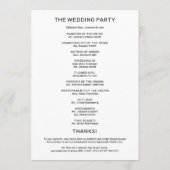 Programme de cérémonie des Mariages de verdure (Dos)