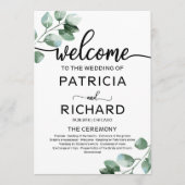 Programme de cérémonie des Mariages de verdure (Devant)