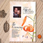 Programme de cérémonie des Mariages des Lys de tig