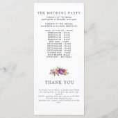 Programme de cérémonie des Mariages du bouquet lux (Dos)