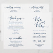 Programme de cérémonie des mariages, Élégant scrip (Devant / Derrière)