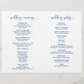 Programme de cérémonie des mariages, Élégant scrip (Dos)