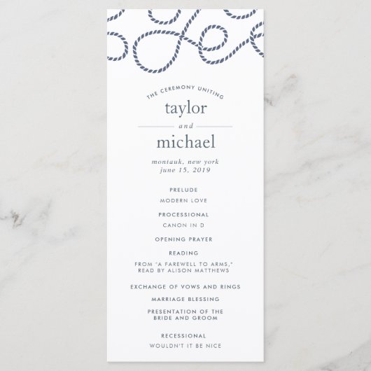 Programme de cérémonie des Mariages en état de nav (Devant)