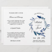 Programme de cérémonie des mariages | Eucalyptus b (Devant / Derrière)