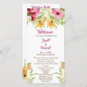 Programme de cérémonie des Mariages floraux fleurs (Devant / Derrière)