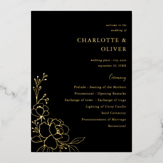 Programme de cérémonie des Mariages floraux liner (Recto)