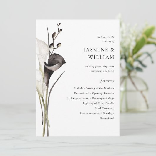 Programme de cérémonie des Mariages floraux noirs  (Debout devant)