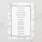 Programme de cérémonie des Mariages Marbres blancs (Dos)