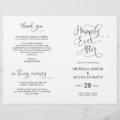 Programme de cérémonie des mariages Noir moderne à (Devant)