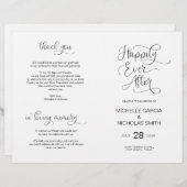 Programme de cérémonie des mariages Noir moderne à (Devant / Derrière)