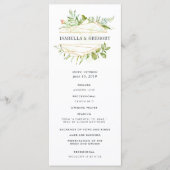 Programme de cérémonie des Mariages Terrarium (Devant)