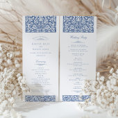 Programme de cérémonie des Mariages vintages bleus