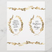 Programme de cérémonie d'or Guirlande de feuilles  (Devant)