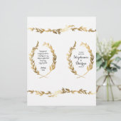 Programme de cérémonie d'or Guirlande de feuilles  (Debout devant)