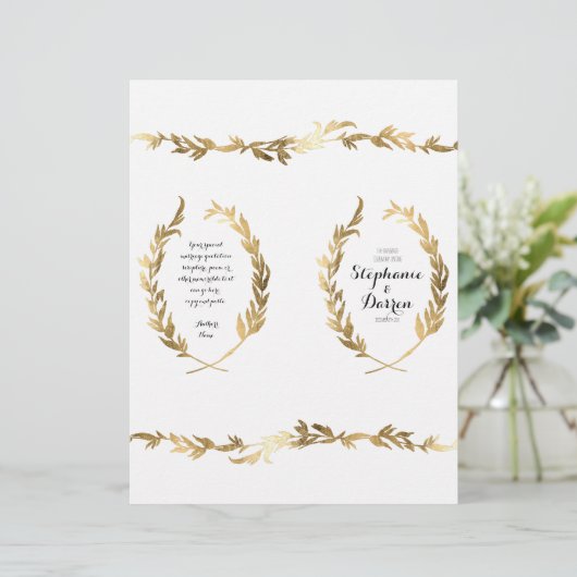 Programme de cérémonie d'or Guirlande de feuilles  (Debout devant)