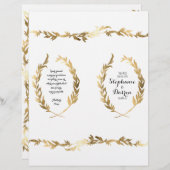 Programme de cérémonie d'or Guirlande de feuilles  (Devant / Derrière)