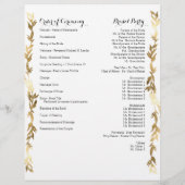 Programme de cérémonie d'or Guirlande de feuilles  (Dos)