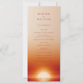 Programme de cérémonie du coucher du soleil en ter (Devant)